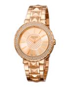 Women's 36mm Stainless Steel Glitz Watch With Bracelet, Rose