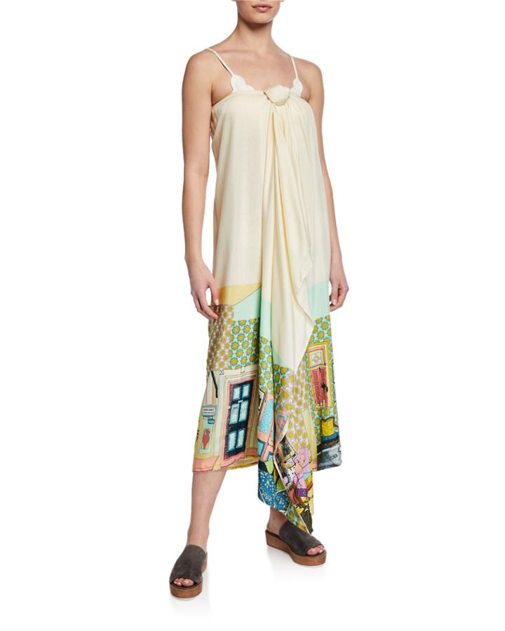 Printed Tie-front Coverup