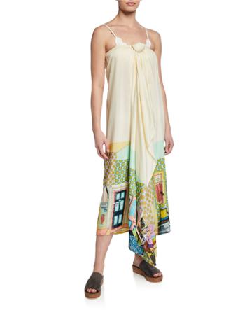 Printed Tie-front Coverup