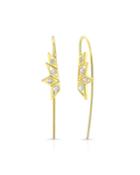 Birds Of Paradise Pearl And Diamond Wire Earrings