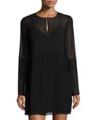 Pleated-trim Cocktail Dress