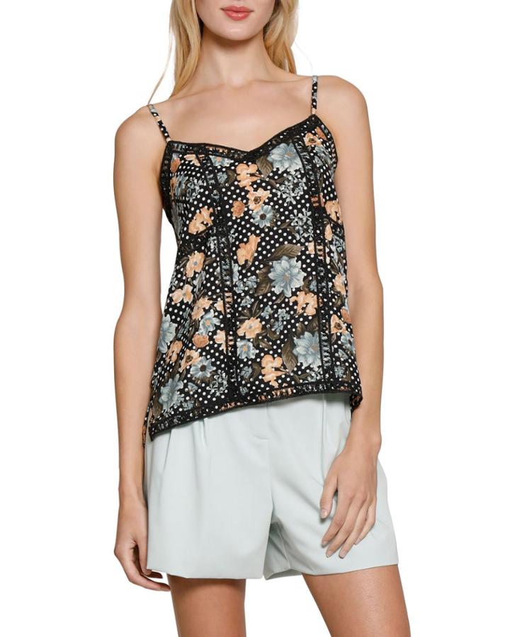 Kiel Floral & Polka Dot Crepe Cami