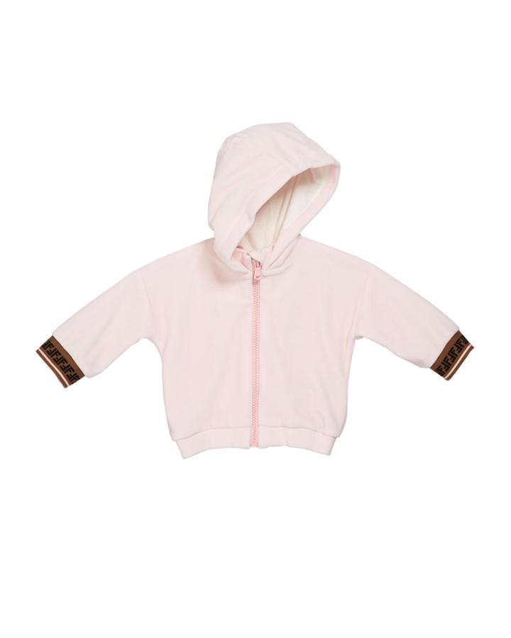 Girl's Zip-up Hooded Jacket W/ Ff Cuffs, Size