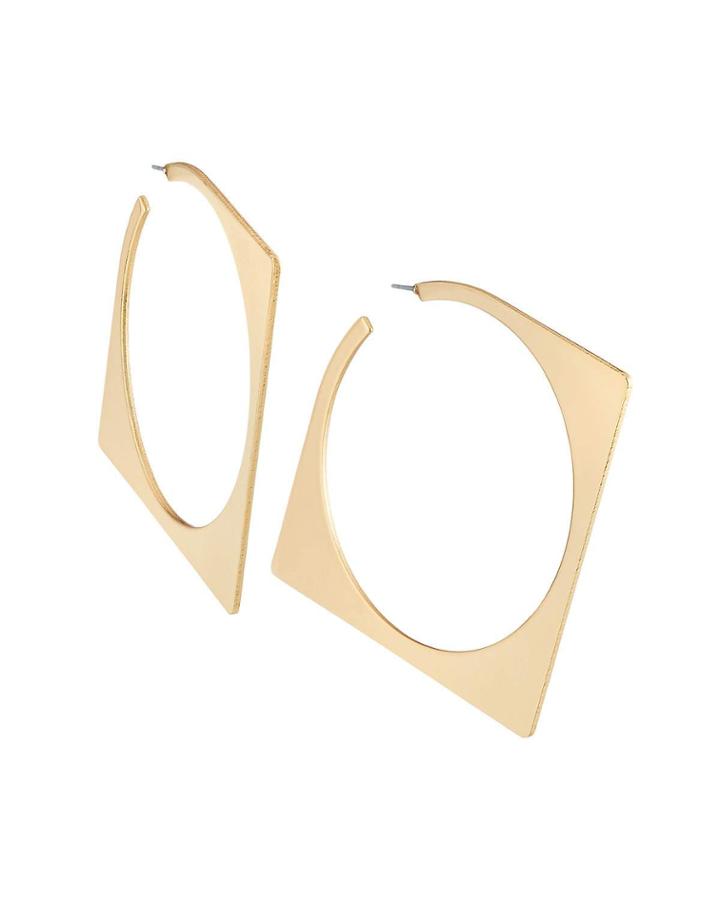 Circular-inside Square Hoop Earrings
