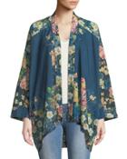 Floral Long-sleeve Kimono