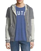 Men's Thermal-sleeve Front-zip Hoodie