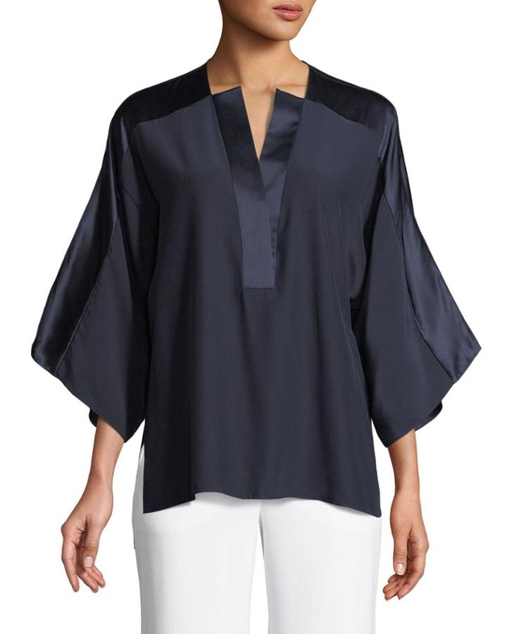 Nolia Silk-trim Blouse