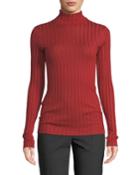 Cashmere-silk Ribbed Turtleneck