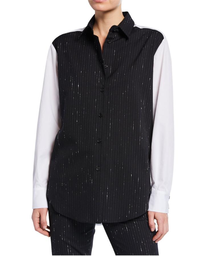 Variegated Pinstriped Cotton-sleeve
