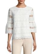 Half-sleeve Lace Blouse, Ivory