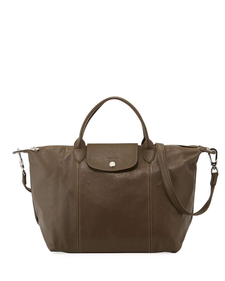 Le Pliage Cuir Medium Top-handle Bag
