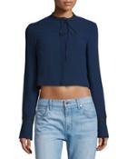 Newkirk Cropped Tie-front Jacket, Royal