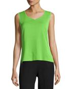 V-neck Knit Tank, Grass
