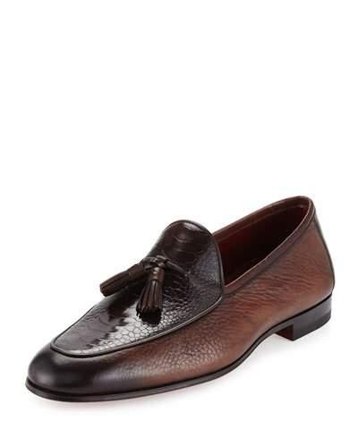 Ostrich/leather Tassel