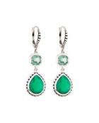Green Quartz & Agate Dangle Earrings