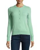 Todd And Duncan Cashmere Crewneck Cardigan, Gingermint, Women's,