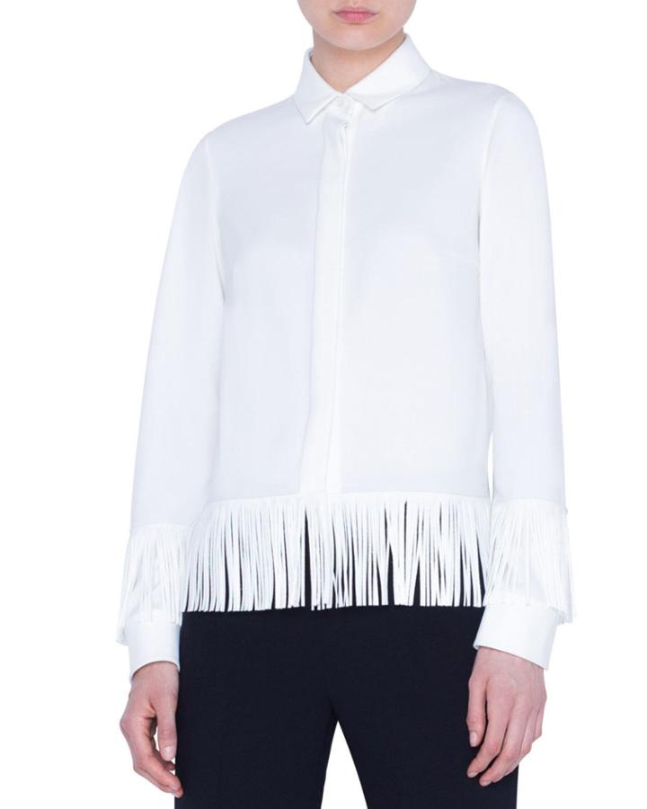 Blouse With Faux-leather Fringe
