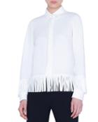Blouse With Faux-leather Fringe