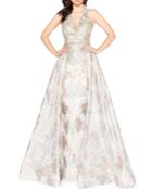 Floral Brocade Halter-neck Gown