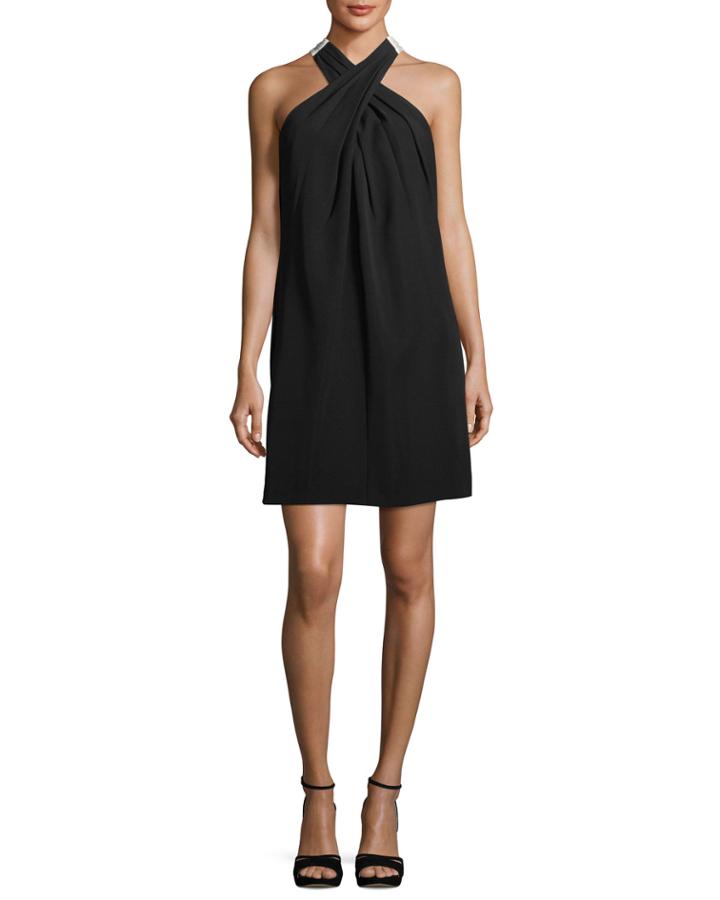 Flawless Finish Crossover Dress W/ Contrast Bow
