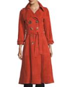 Kirsten Double-breasted Suede Trench Coat