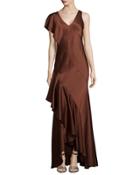 Silk Slip Gown With Back Cascade