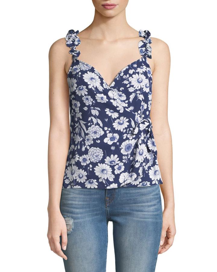 Marin Sleeveless Floral Ruffle Top