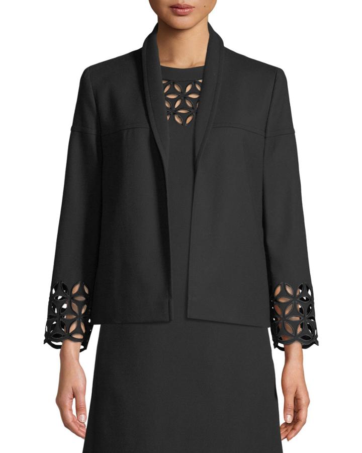 Open-front Broderie-anglaise Cotton Jacket