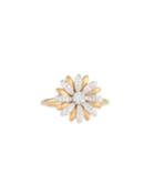 18k Gold Diamond Flower Ring,