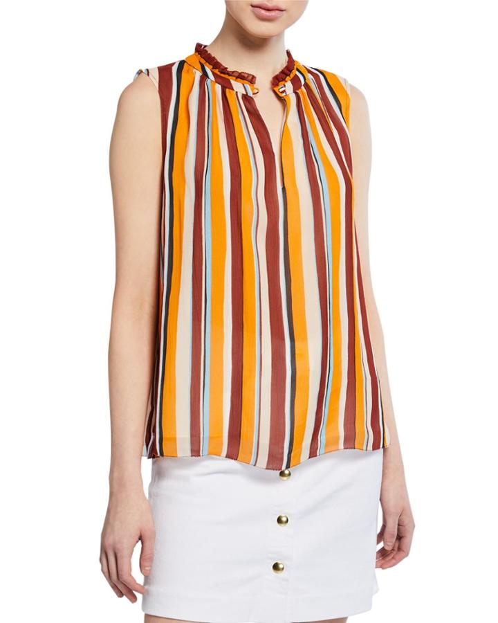 Sleeveless Striped Raglan Top
