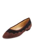 Gowyn Suede Scalloped Flat,