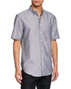 Men's Swan Skull Short-sleeve Embroidered