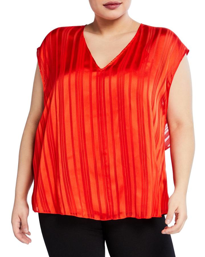 Plus Size May Cap-sleeve Blouse