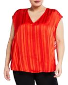 Plus Size May Cap-sleeve Blouse