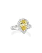 Pave-set Pear-cut Cubic Zirconia Ring,