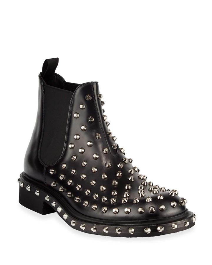 Men's Tronchetti Studded Leather Chelsea Boots
