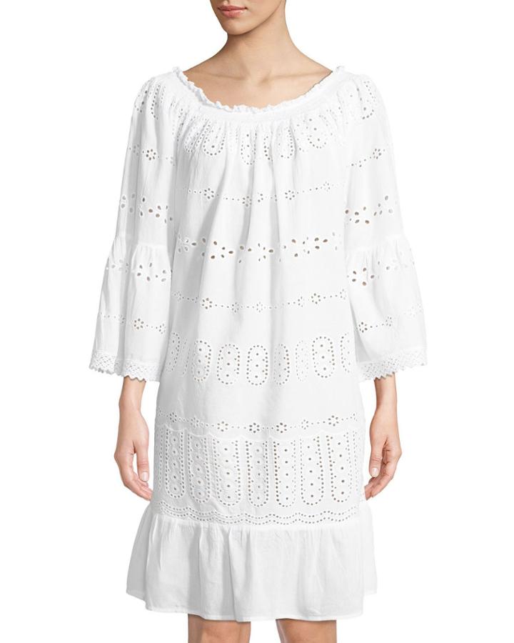 Austin Eyelet Ruffle-hem Dress