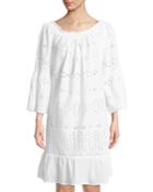 Austin Eyelet Ruffle-hem Dress