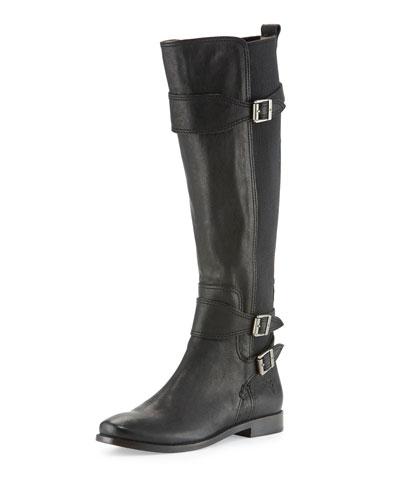 Anna Gore Tall Leather Boot, Black