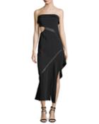 Strapless Side-cutout Long Dress With