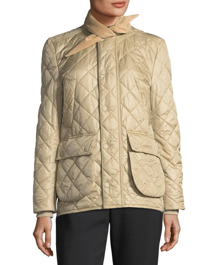 Quilted Tie-neck Hunter Jacket