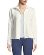 Studded Scuba Zip-front Jacket