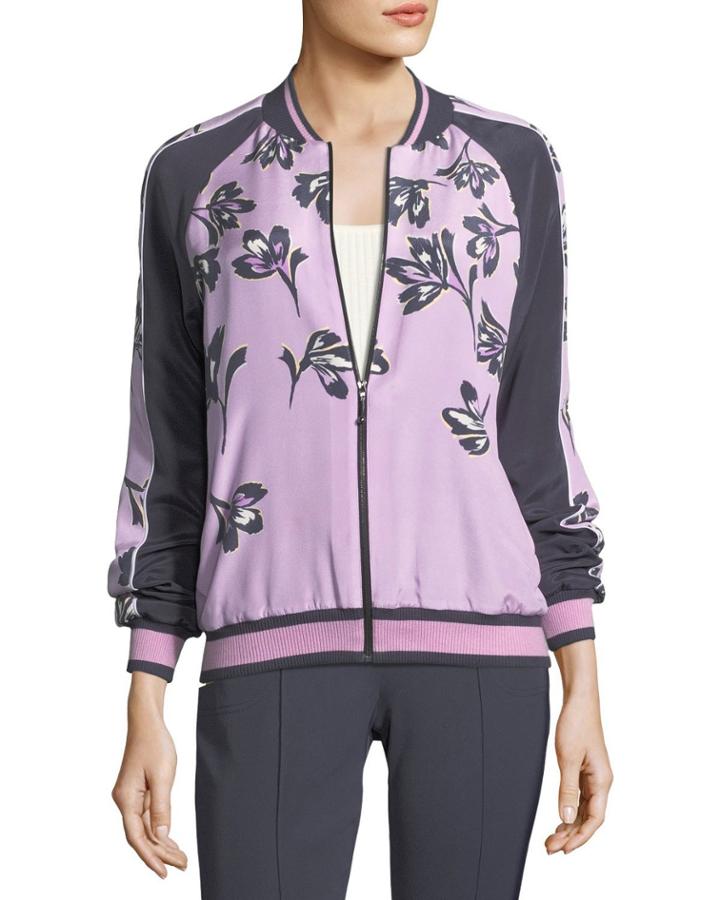 Falling Flower-print Bomber Jacket