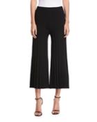 Flared Pleated Jersey Pants