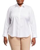 Plus Size Phaedra Long-sleeve Poplin Blouse