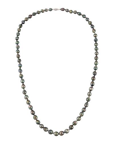 Long 14k Baroque Tahitian Black Pearl Necklace