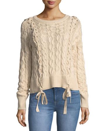 Cable-knit Lace-up