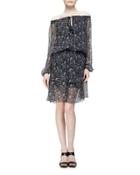 Charisse Off-the-shoulder Floral-print Dress,