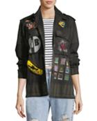 Crystal Collage Beaded Army Jacket