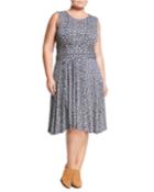 Printed V-neck Fit & Flare Dress,